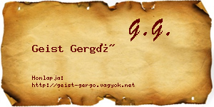 Geist Gergő névjegykártya